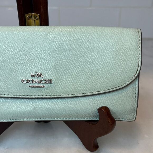 Coach Wallet Leather Cross Grain Slim Full Sized Multi compartment Wallet - Picture 3 of 16